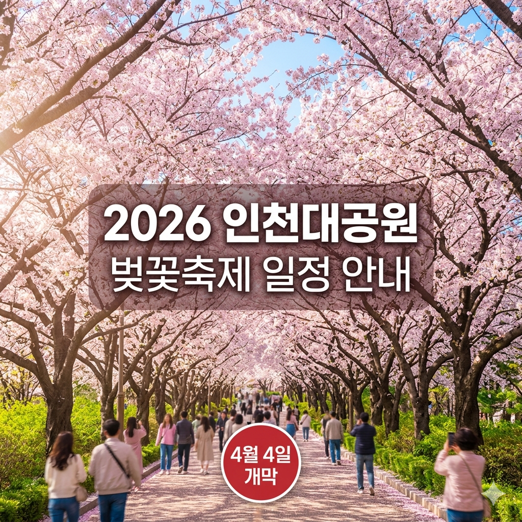 2026 인천대공원 벚꽃 축제 일정 및 개화 시기 완벽 가이드