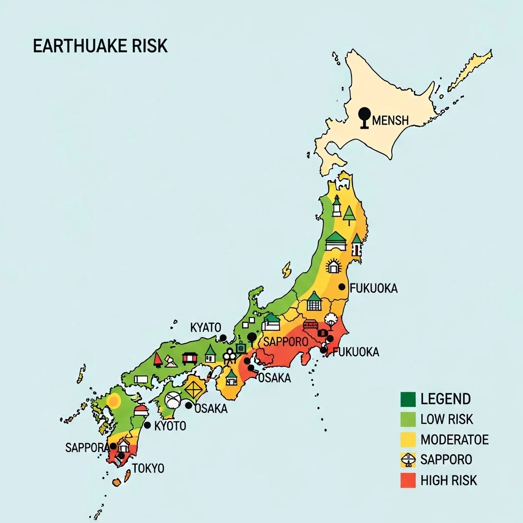 한눈에 보는 일본 지진 위험지역 & 상대적 안전 지역